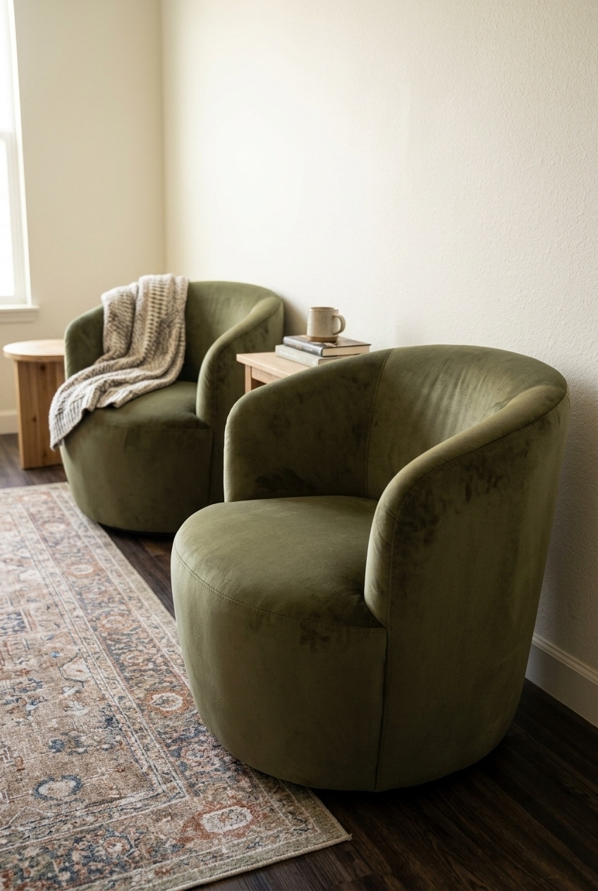 How to Style the Velvet Swivel Accent Chairs Living Room: Design Tips & Palette Ideas
