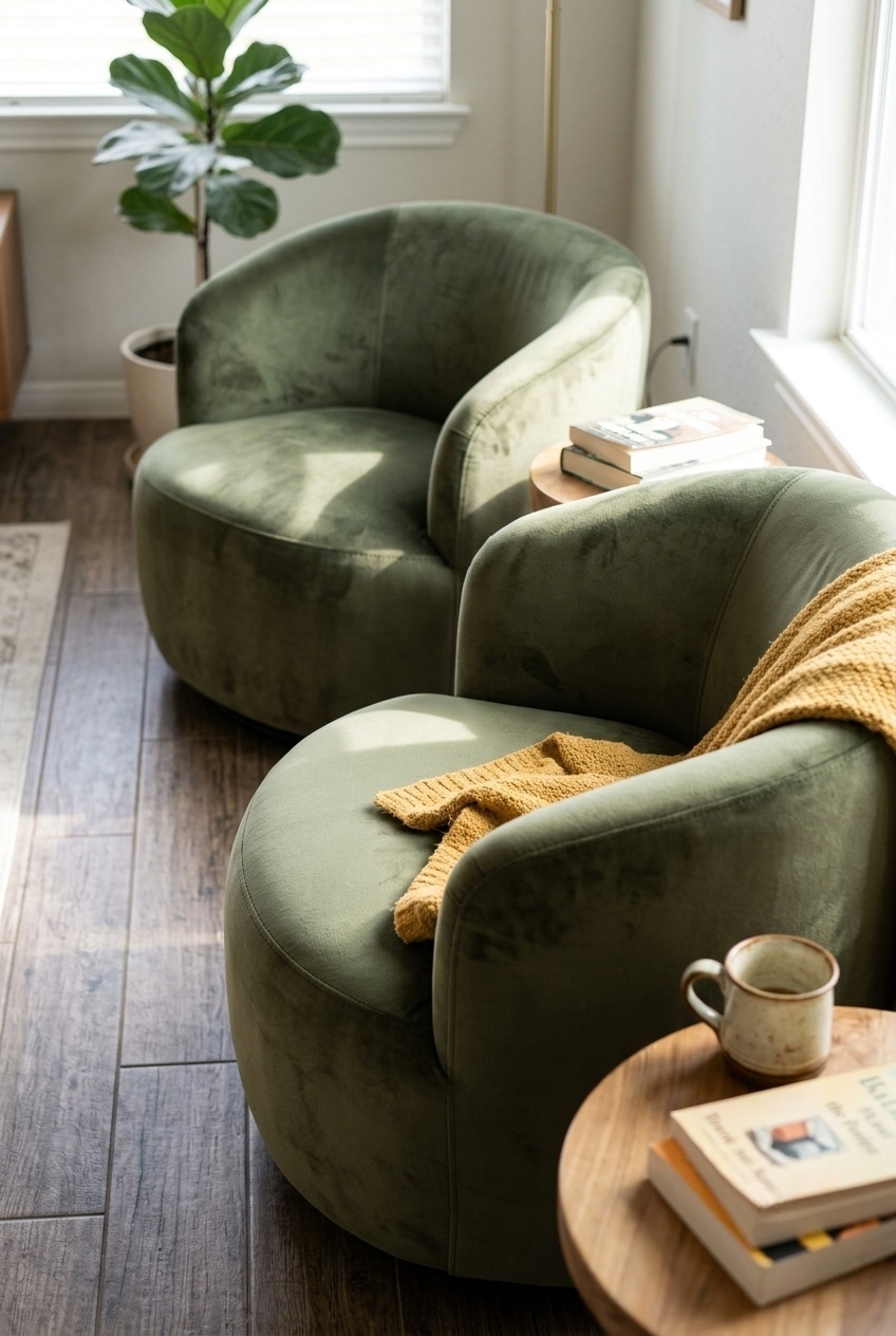 How to Style the Velvet Swivel Accent Chairs Living Room: Design Tips & Palette Ideas
