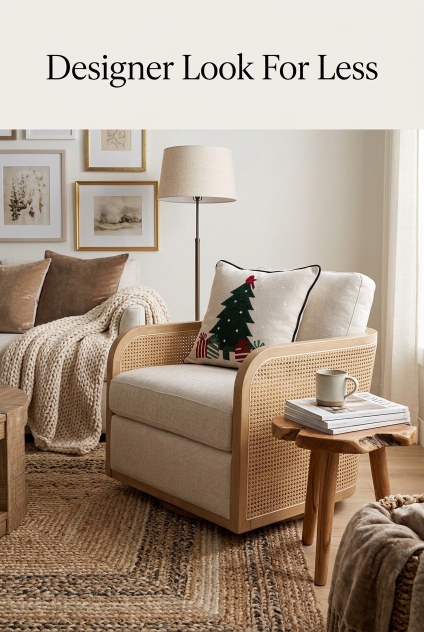 The Designer Look for Less: Master High-End Texture with a Cane Swivel Barrel Chair