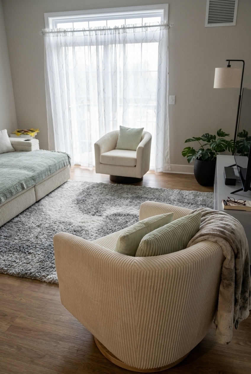 How to Style the Corduroy Swivel Accent Chair For Living Room: Design Tips & Palette Ideas