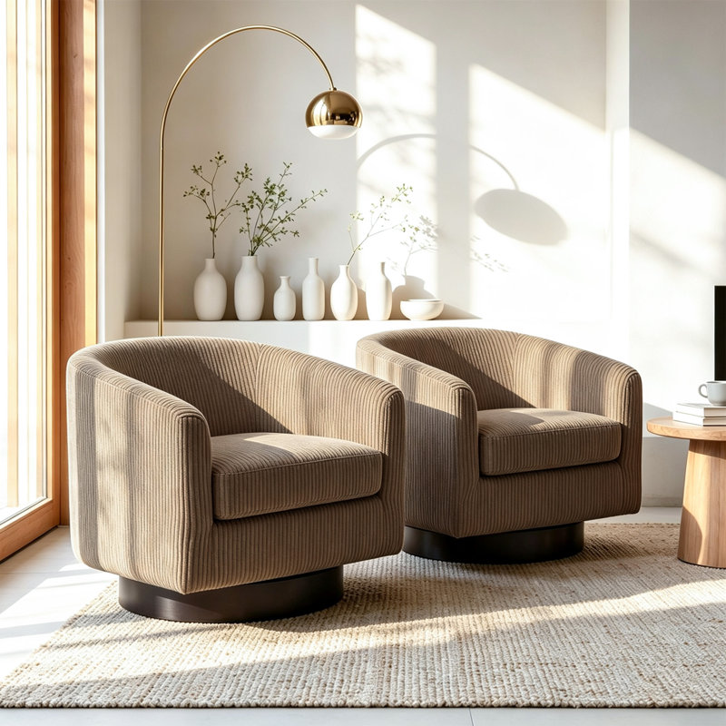 How to Style the Corduroy Swivel Accent Chair For Living Room: Design Tips & Palette Ideas