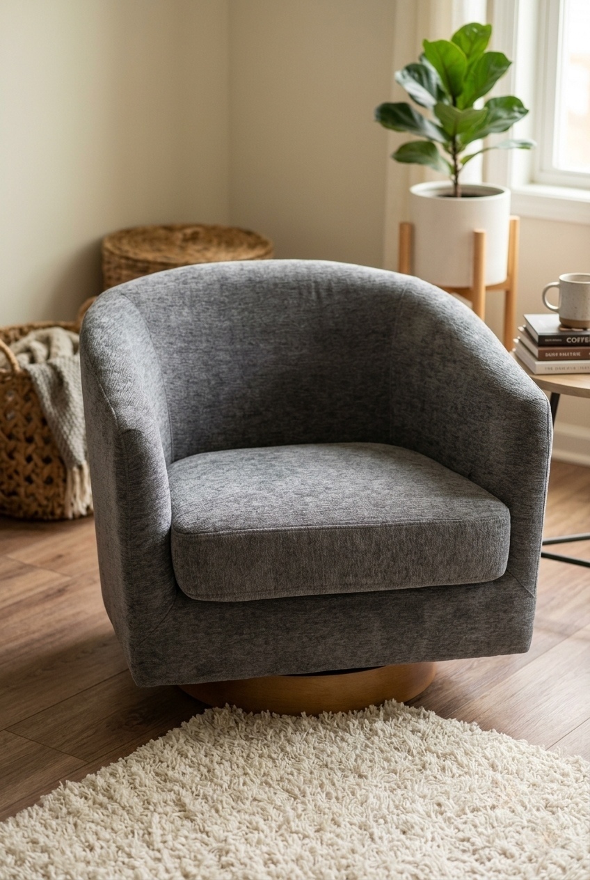 How to Style the Upholstered Swivel Barrel Chair Ideas: Design Tips & Palette Ideas