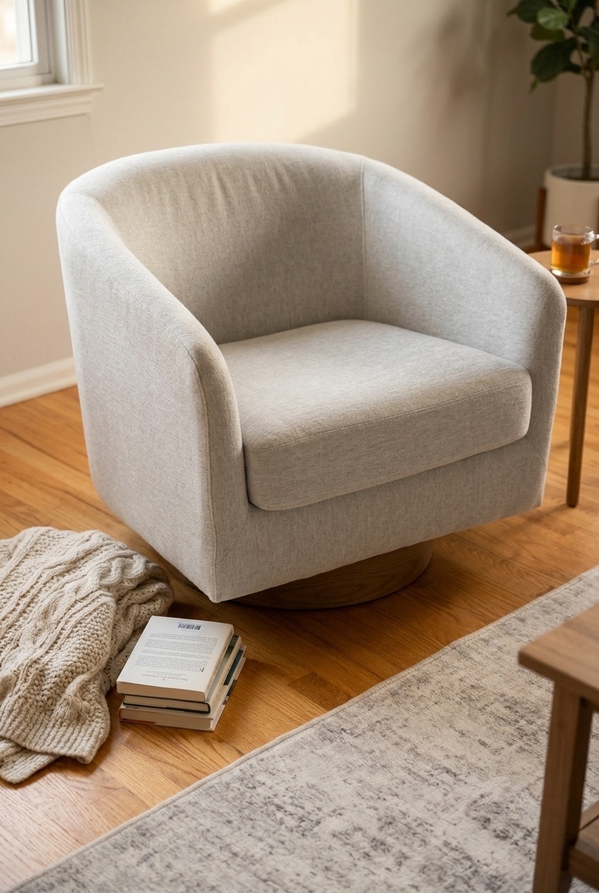How to Style the Upholstered Swivel Barrel Chair Ideas: Design Tips & Palette Ideas