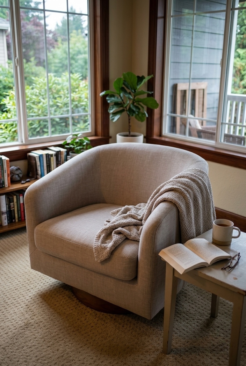 How to Style the Upholstered Swivel Barrel Chair Ideas: Design Tips & Palette Ideas