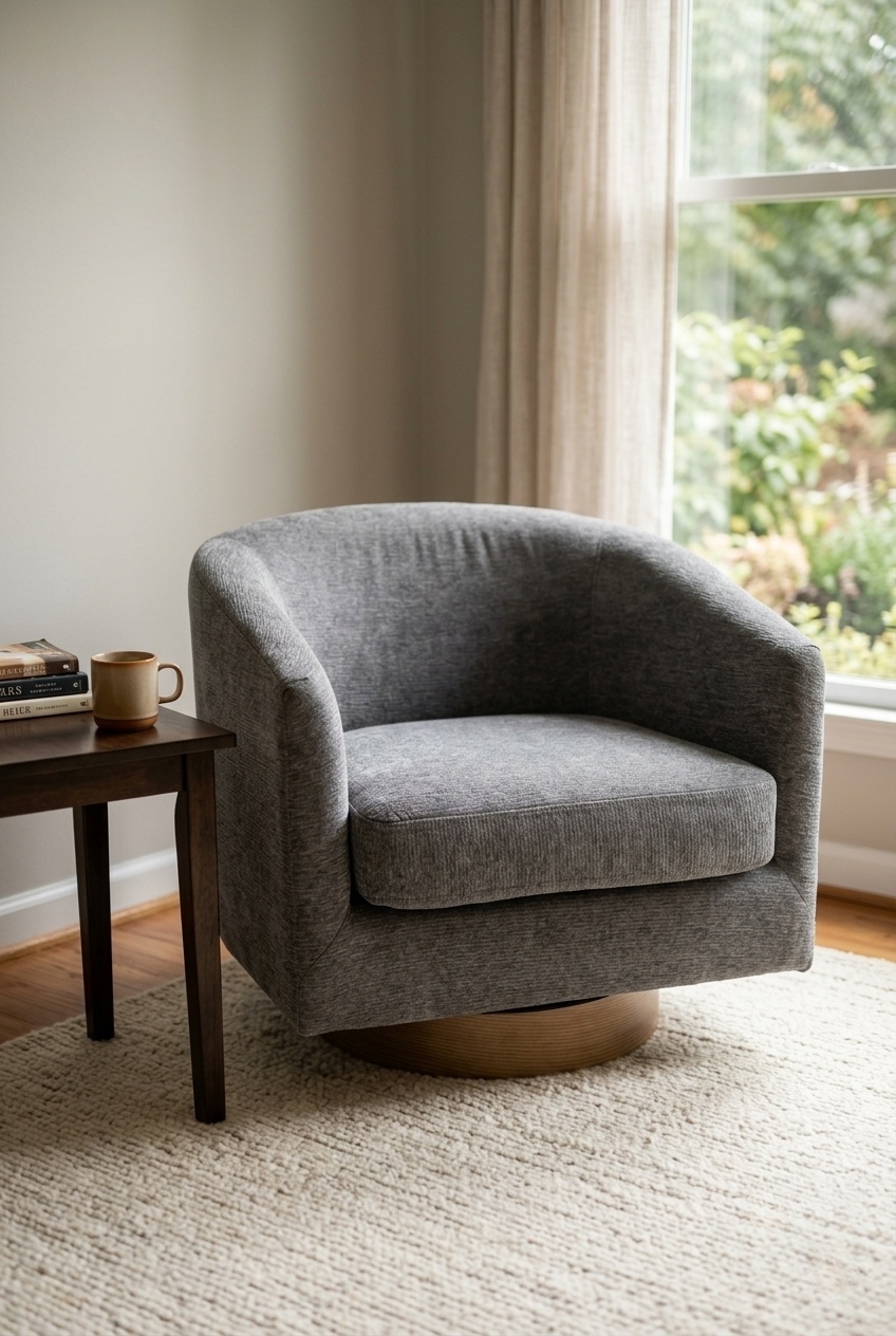 How to Style the Upholstered Swivel Barrel Chair Ideas: Design Tips & Palette Ideas