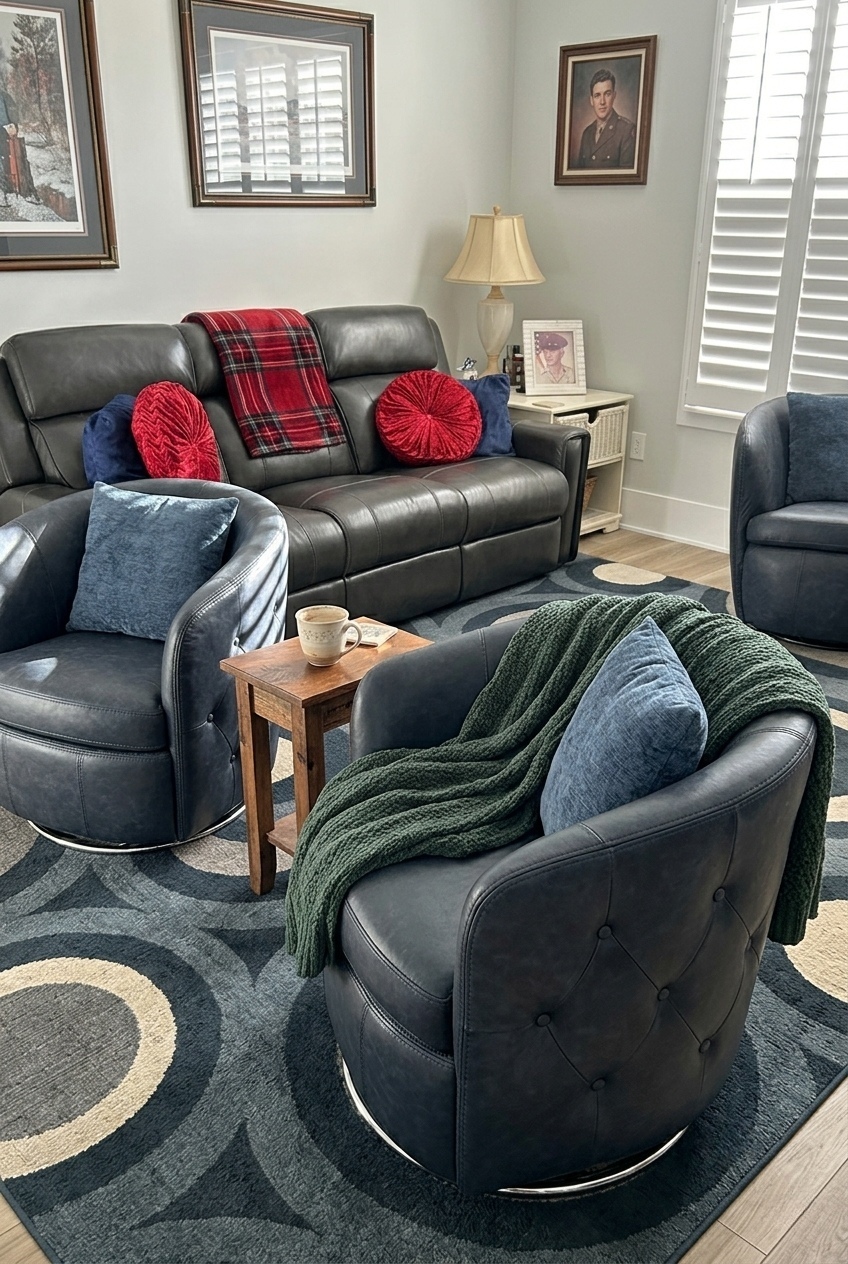 How to Style the Italian Leather Swivel Accent Chairs: Design Tips & Palette Ideas