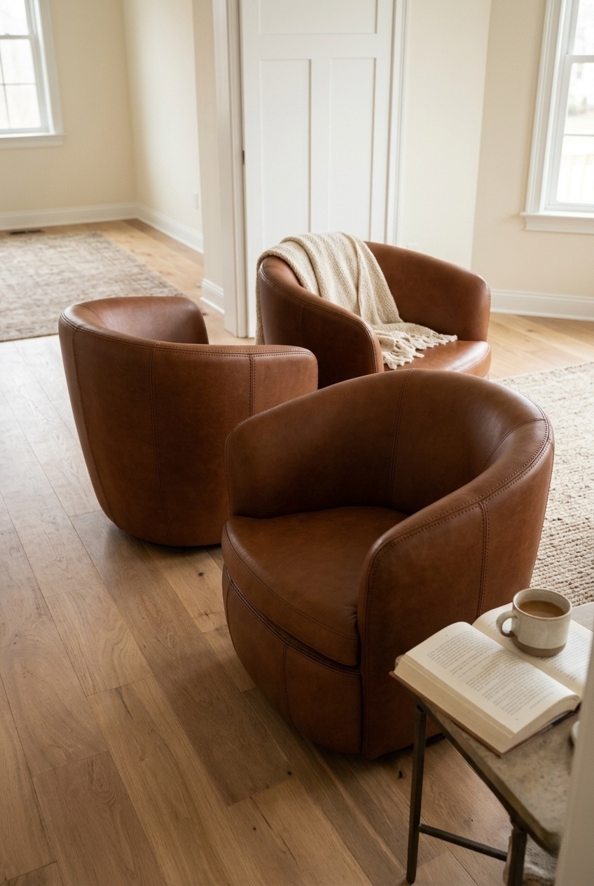 How to Style the Italian Leather Swivel Accent Chairs: Design Tips & Palette Ideas