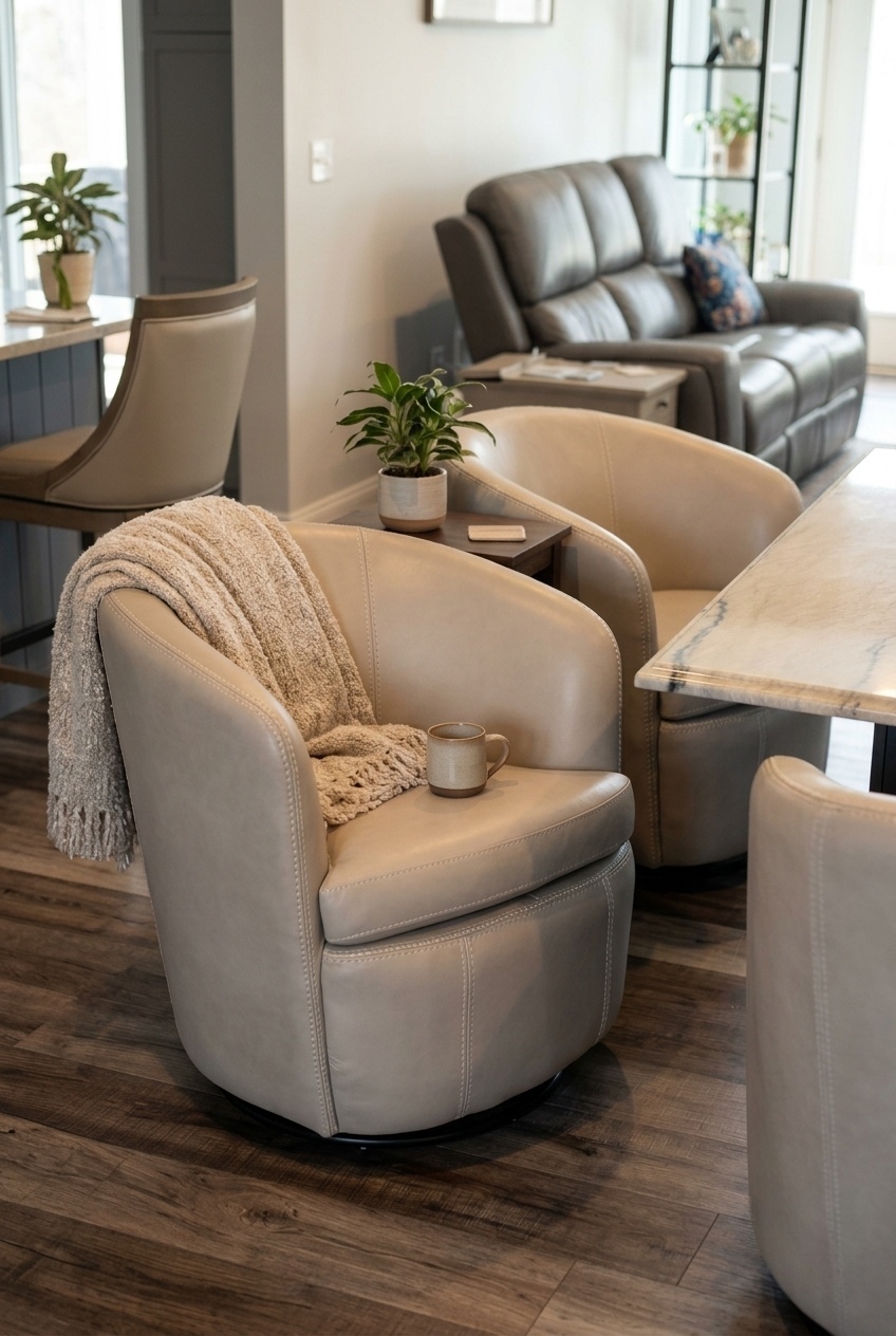 How to Style the Italian Leather Swivel Accent Chairs: Design Tips & Palette Ideas