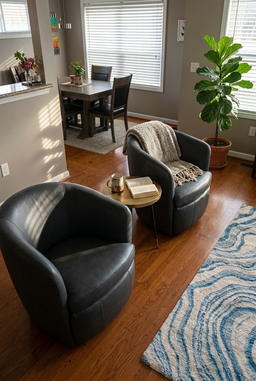 How to Style the Italian Leather Swivel Accent Chairs: Design Tips & Palette Ideas