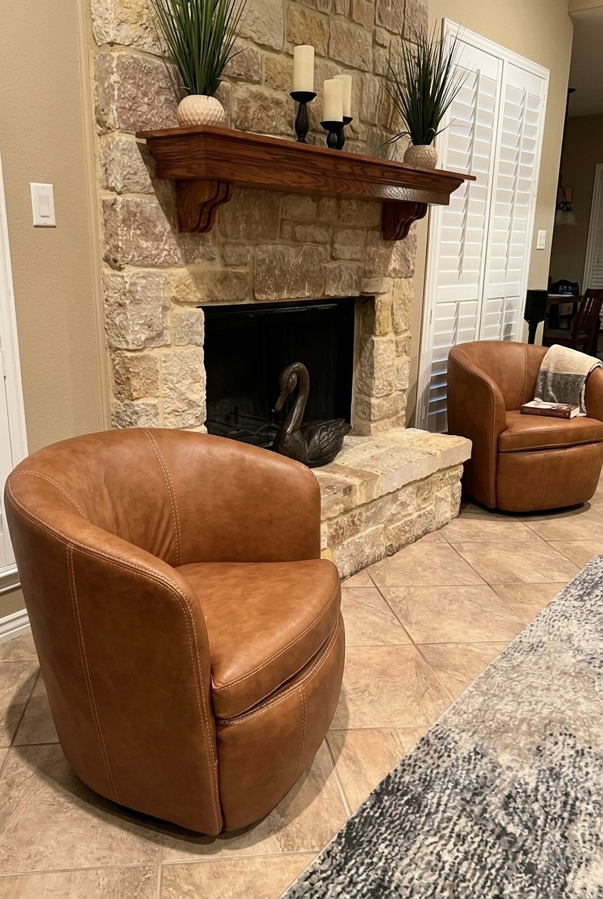 How to Style the Italian Leather Swivel Accent Chairs: Design Tips & Palette Ideas