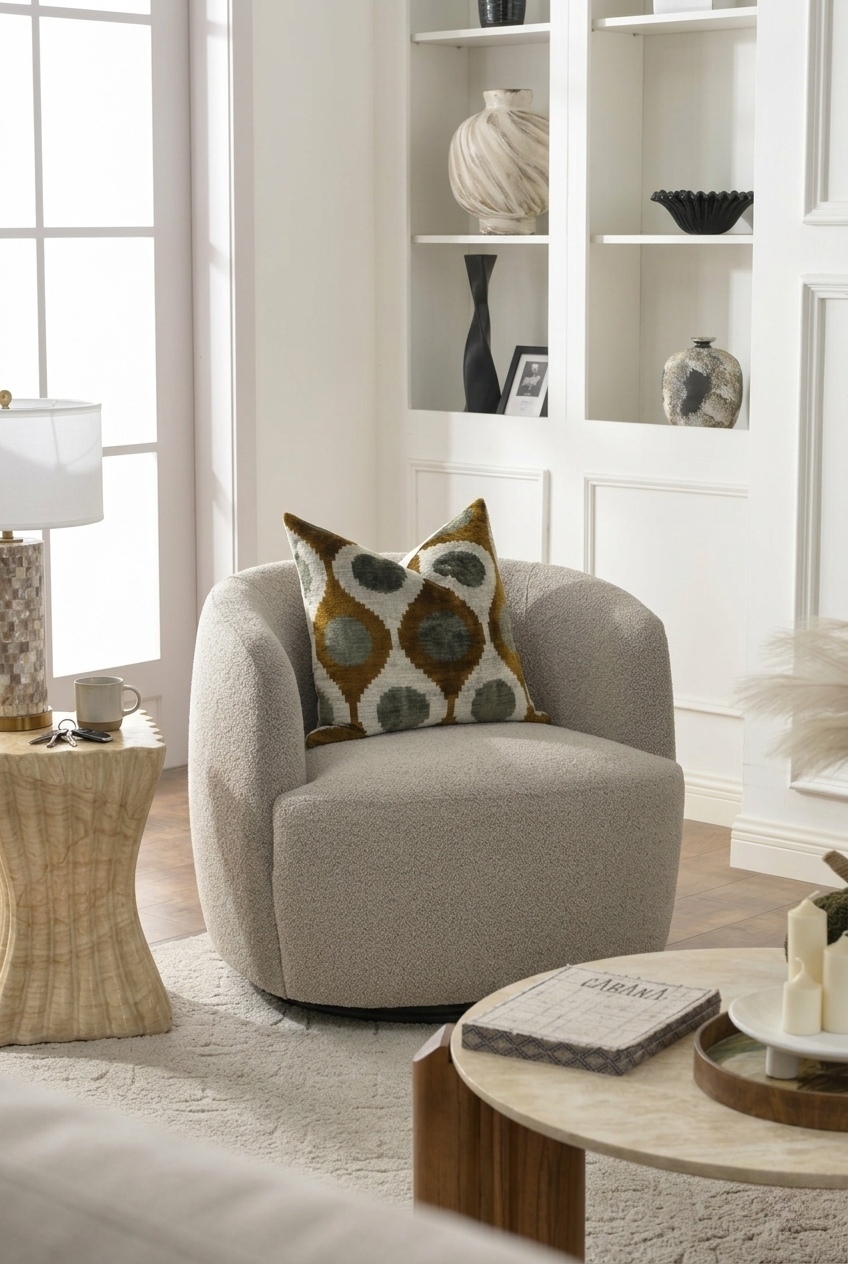 How to Style the Boucle Swivel Accent Chairs For Living Room: Design Tips & Palette Ideas