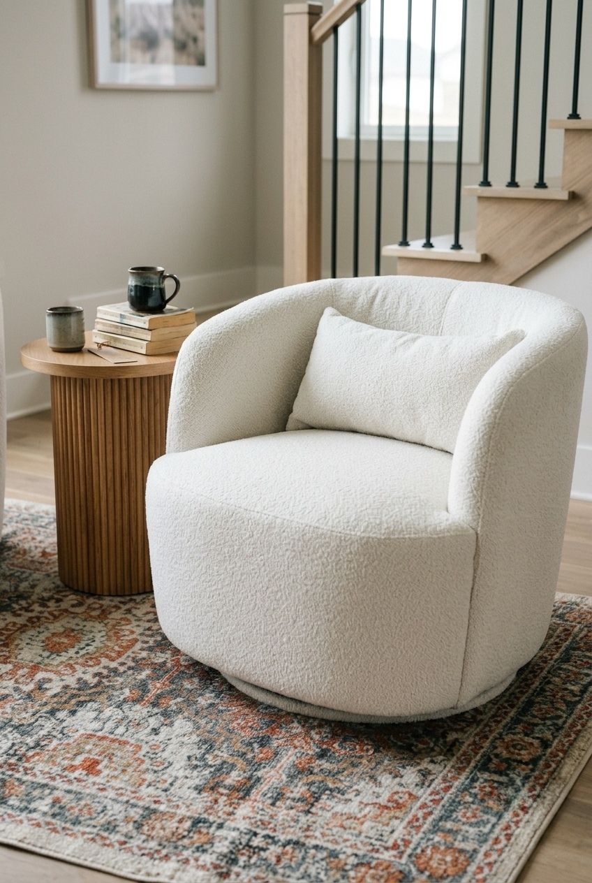 How to Style the Boucle Swivel Accent Chairs For Living Room: Design Tips & Palette Ideas