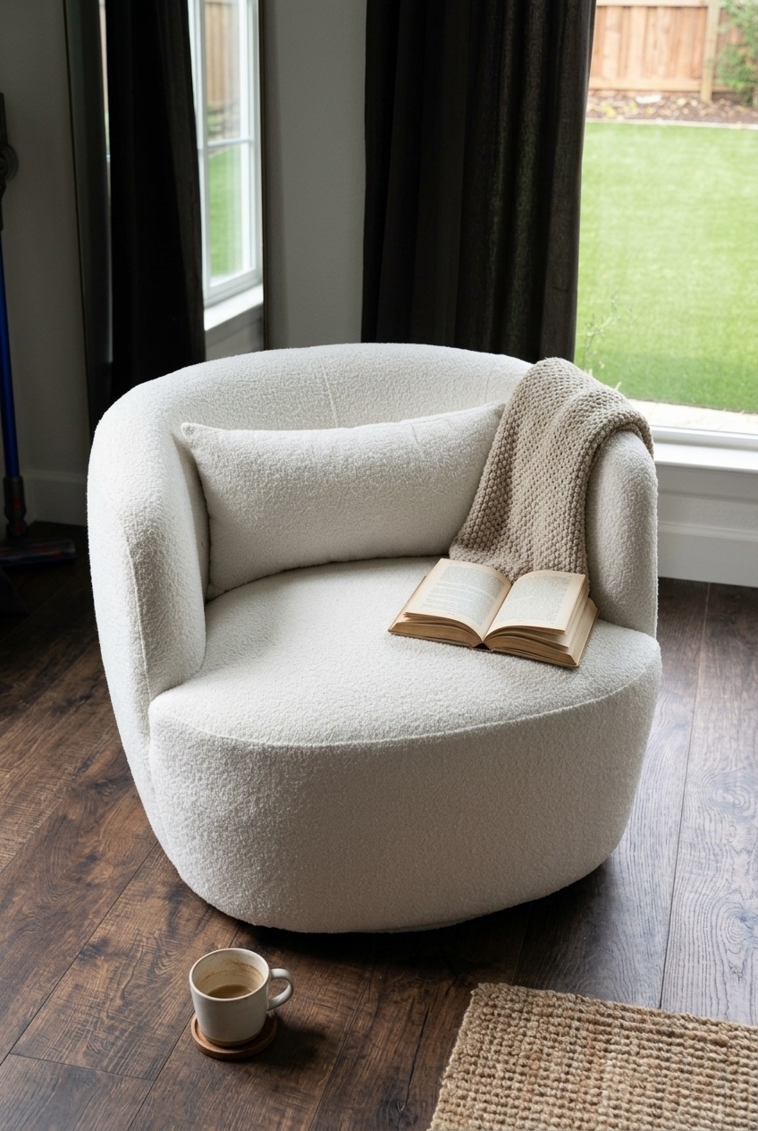 How to Style the Boucle Swivel Accent Chairs For Living Room: Design Tips & Palette Ideas
