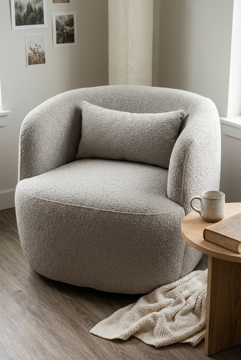 How to Style the Boucle Swivel Accent Chairs For Living Room: Design Tips & Palette Ideas
