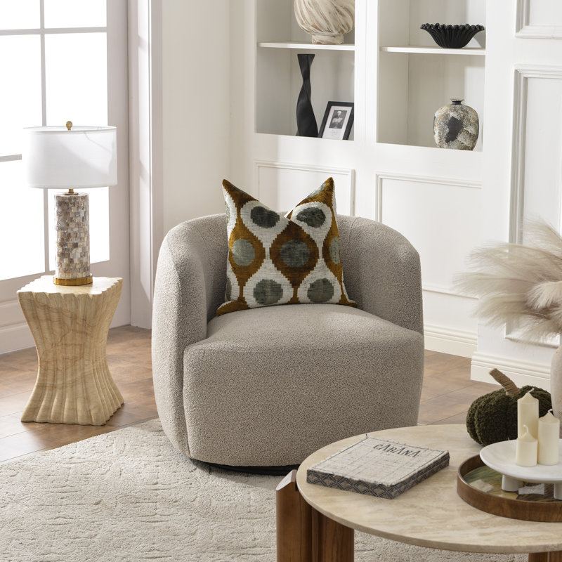 Zipcode Design Jaydin 34 Wide Boucle Upholstered Swivel Armchair W001164846