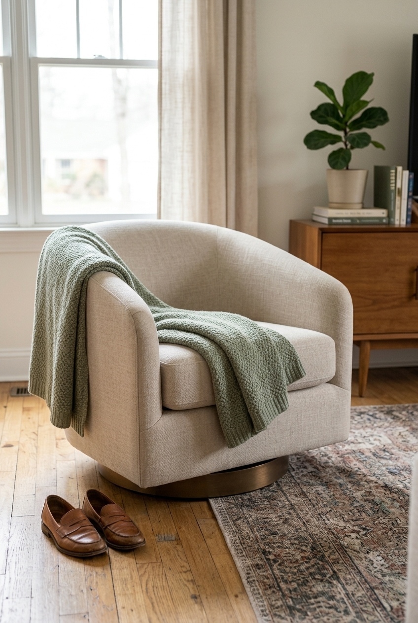 How to Style the Upholstered Swivel Barrel Accent Chair Ideas: Design Tips & Palette Ideas