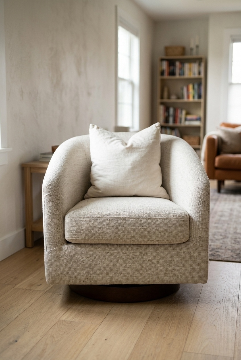 How to Style the Upholstered Swivel Barrel Accent Chair Ideas: Design Tips & Palette Ideas
