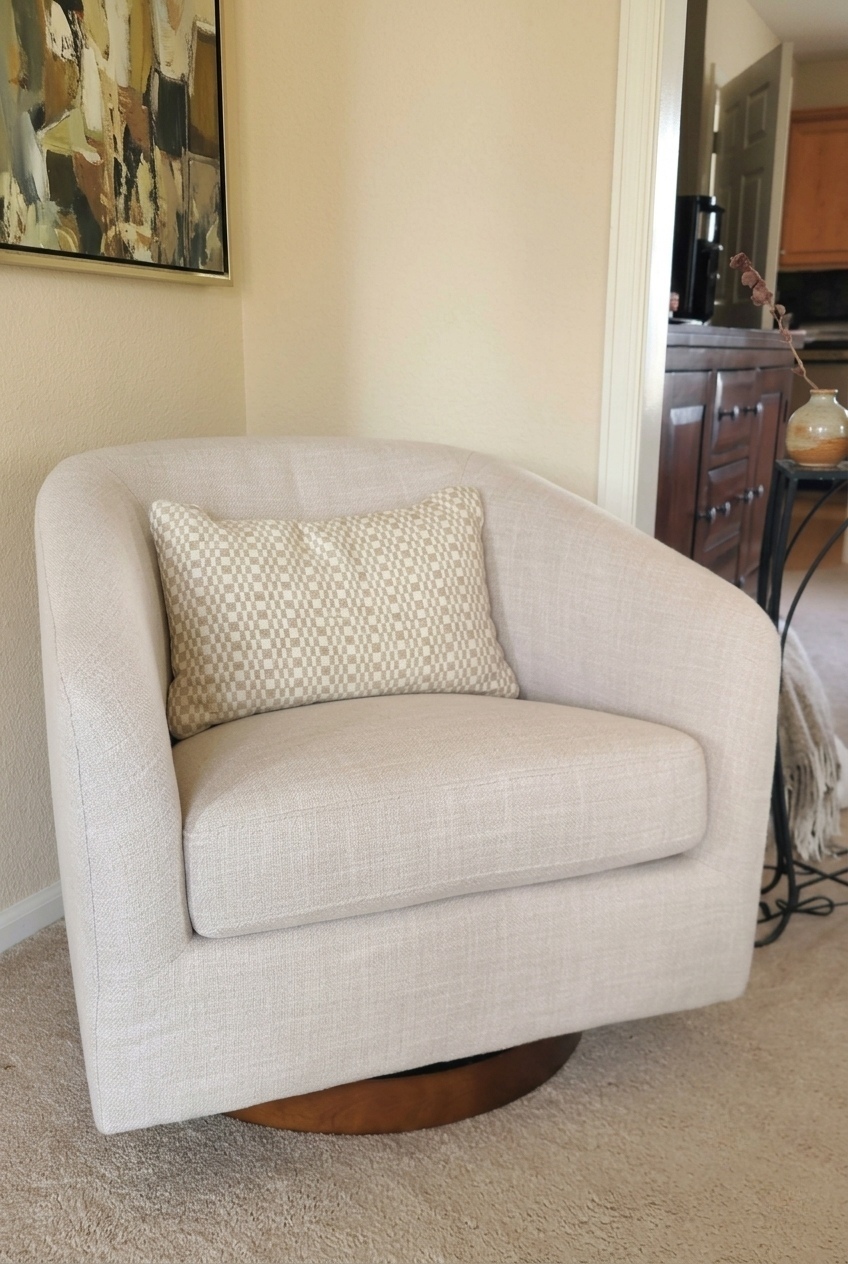 How to Style the Upholstered Swivel Barrel Accent Chair Ideas: Design Tips & Palette Ideas