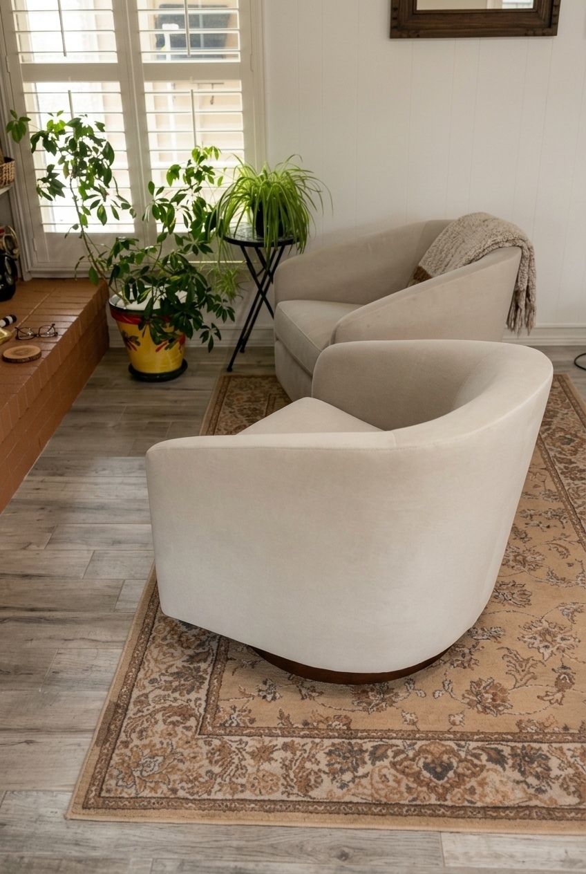 How to Style the Upholstered Swivel Barrel Accent Chair Ideas: Design Tips & Palette Ideas