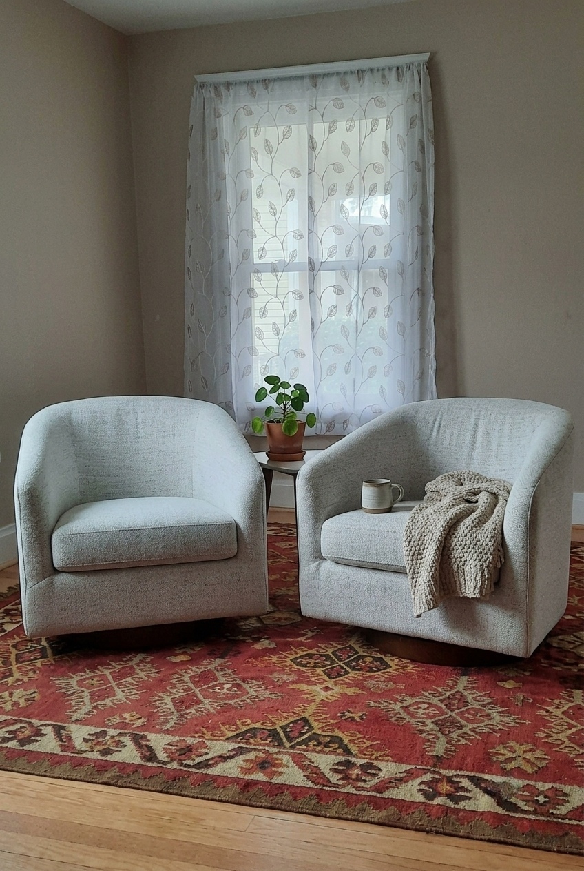 How to Style the Upholstered Swivel Barrel Accent Chair Ideas: Design Tips & Palette Ideas