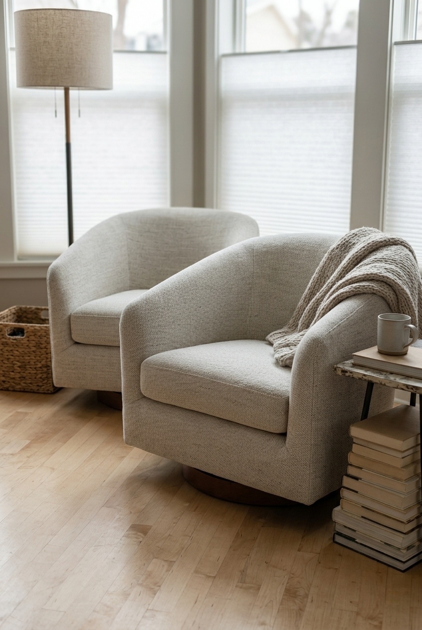 How to Style the Upholstered Swivel Barrel Accent Chair Ideas: Design Tips & Palette Ideas