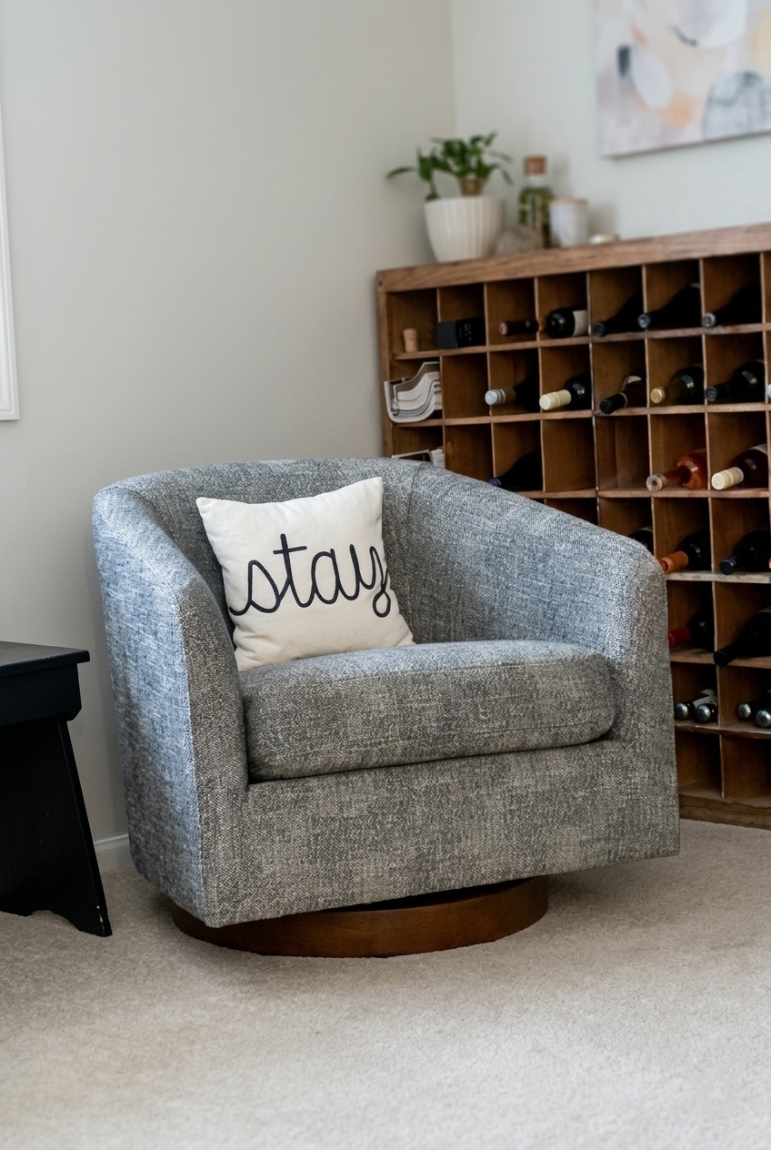 How to Style the Upholstered Swivel Barrel Accent Chair Ideas: Design Tips & Palette Ideas