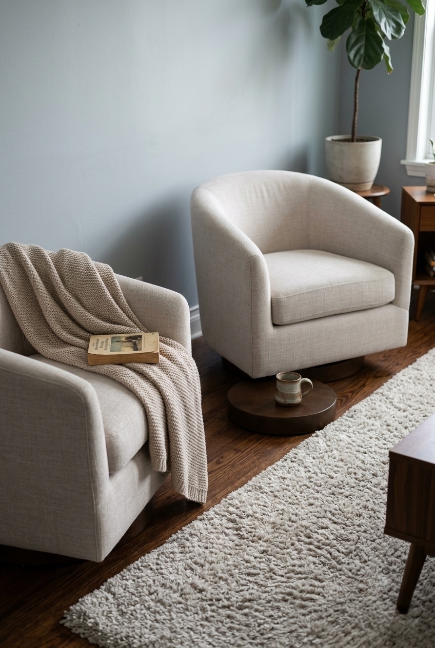 How to Style the Upholstered Swivel Barrel Accent Chair Ideas: Design Tips & Palette Ideas