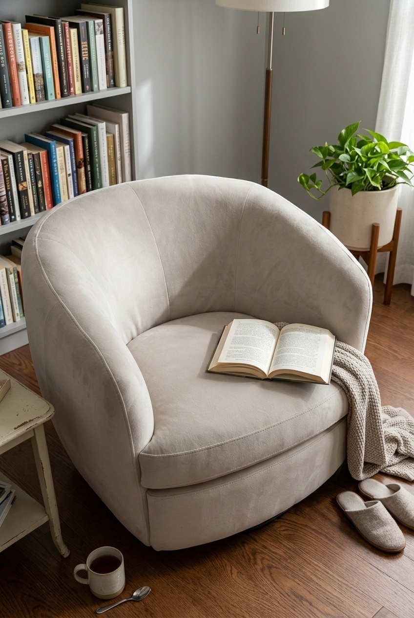 How to Style the Upholstered Swivel Barrel Chair: Design Tips & Palette Ideas