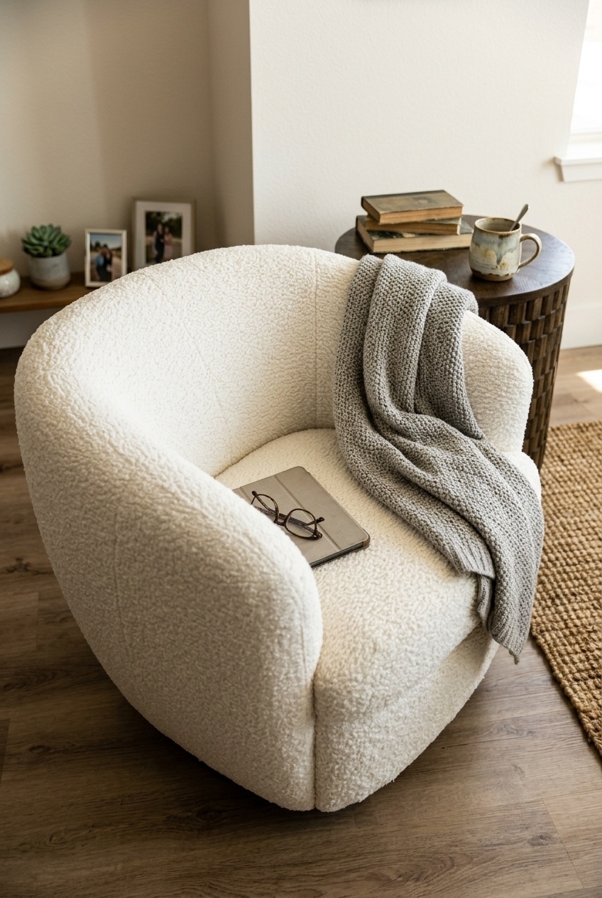 How to Style the Upholstered Swivel Barrel Chair: Design Tips & Palette Ideas