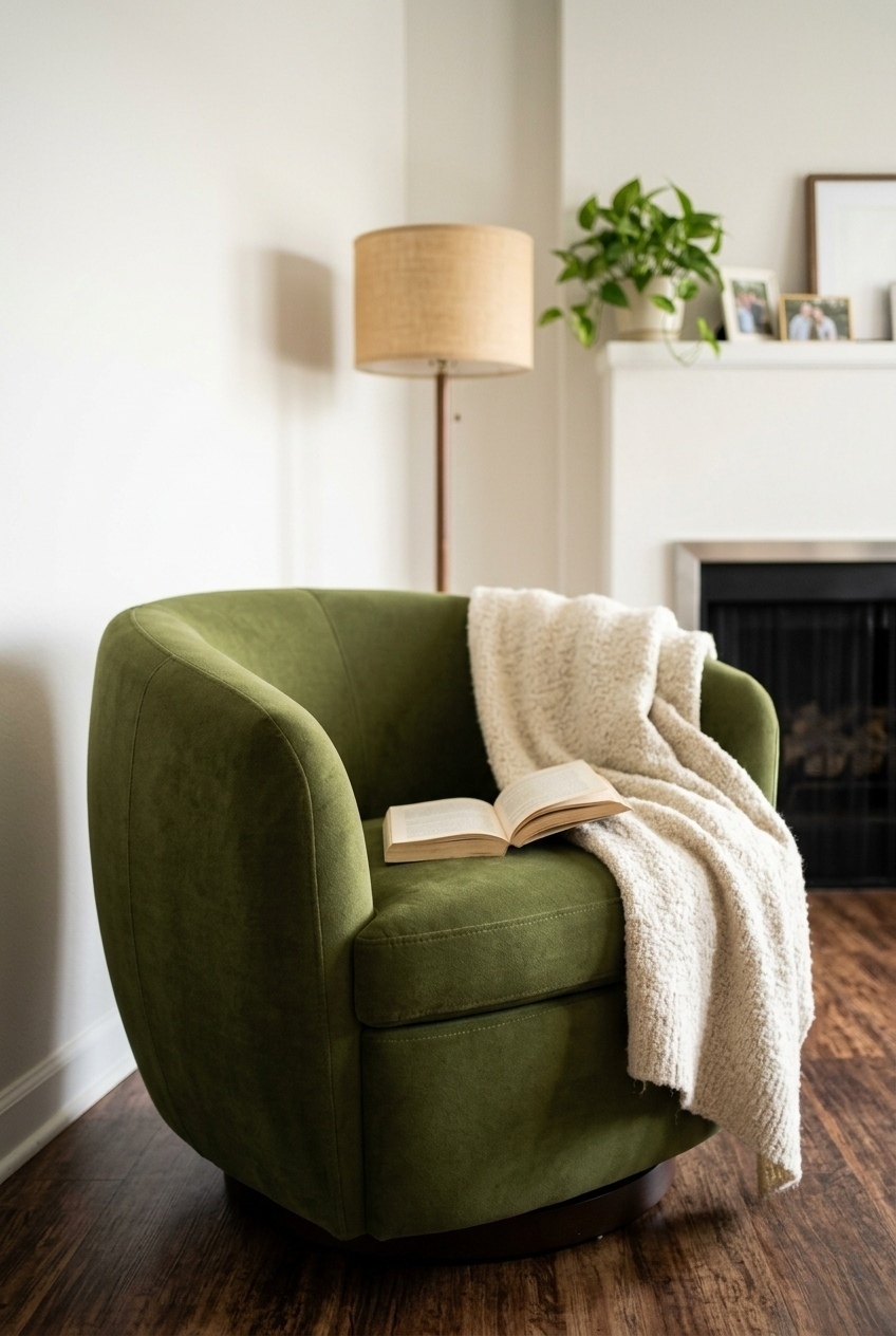 How to Style the Upholstered Swivel Barrel Chair: Design Tips & Palette Ideas