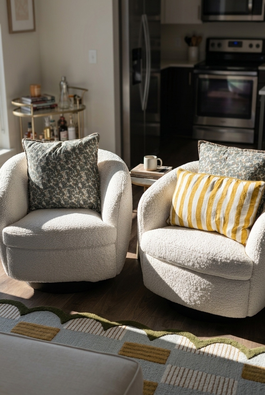 How to Style the Upholstered Swivel Barrel Chair: Design Tips & Palette Ideas