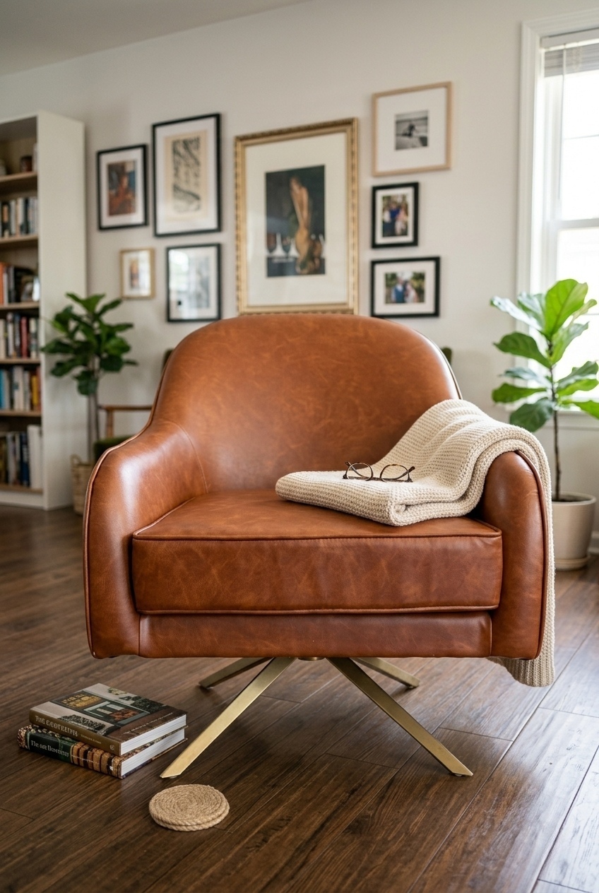 How to Style the Faux Leather Swivel Accent Chair Living Room: Design Tips & Palette Ideas