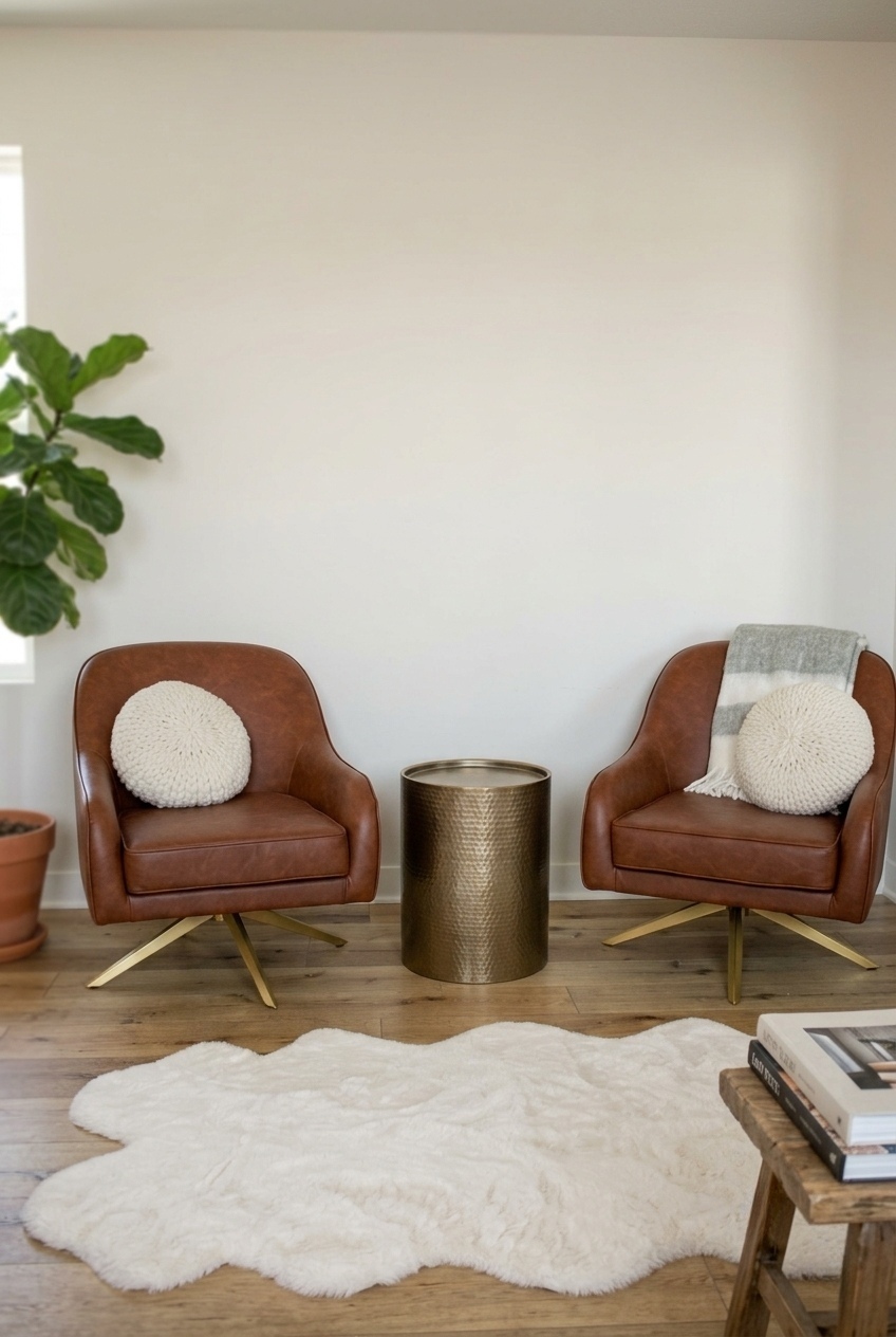 How to Style the Faux Leather Swivel Accent Chair Living Room: Design Tips & Palette Ideas