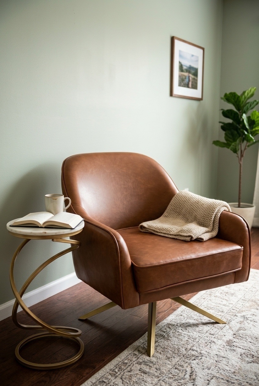 How to Style the Faux Leather Swivel Accent Chair Living Room: Design Tips & Palette Ideas