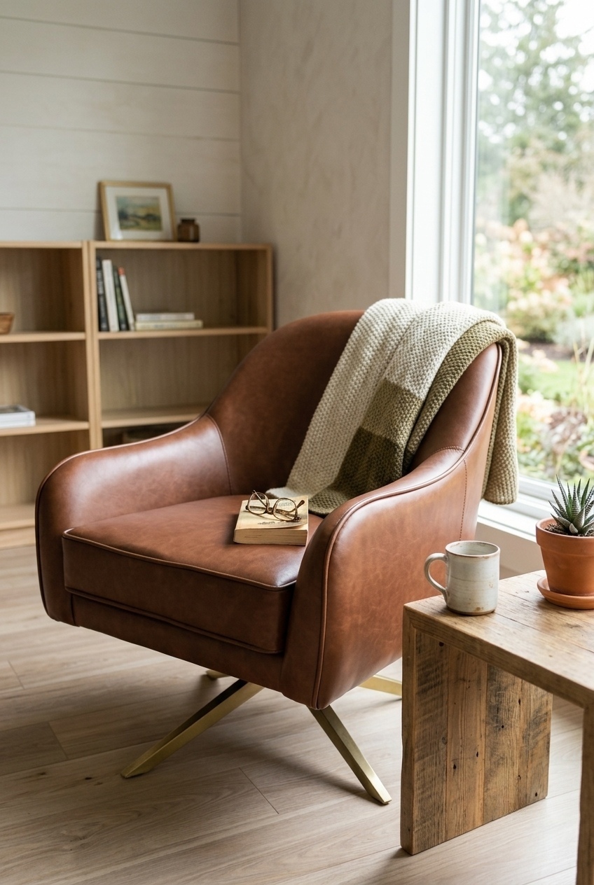 How to Style the Faux Leather Swivel Accent Chair Living Room: Design Tips & Palette Ideas