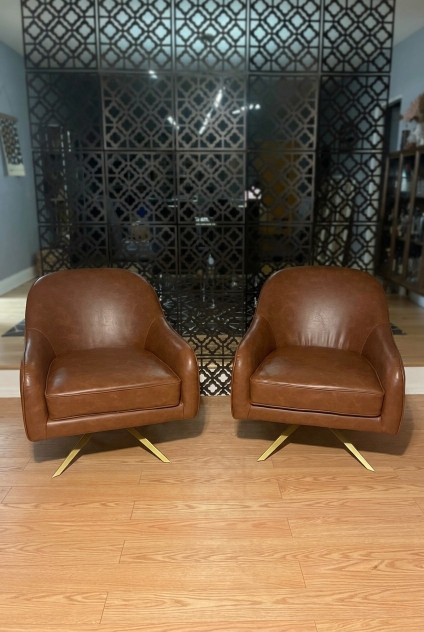 How to Style the Faux Leather Swivel Accent Chair Living Room: Design Tips & Palette Ideas