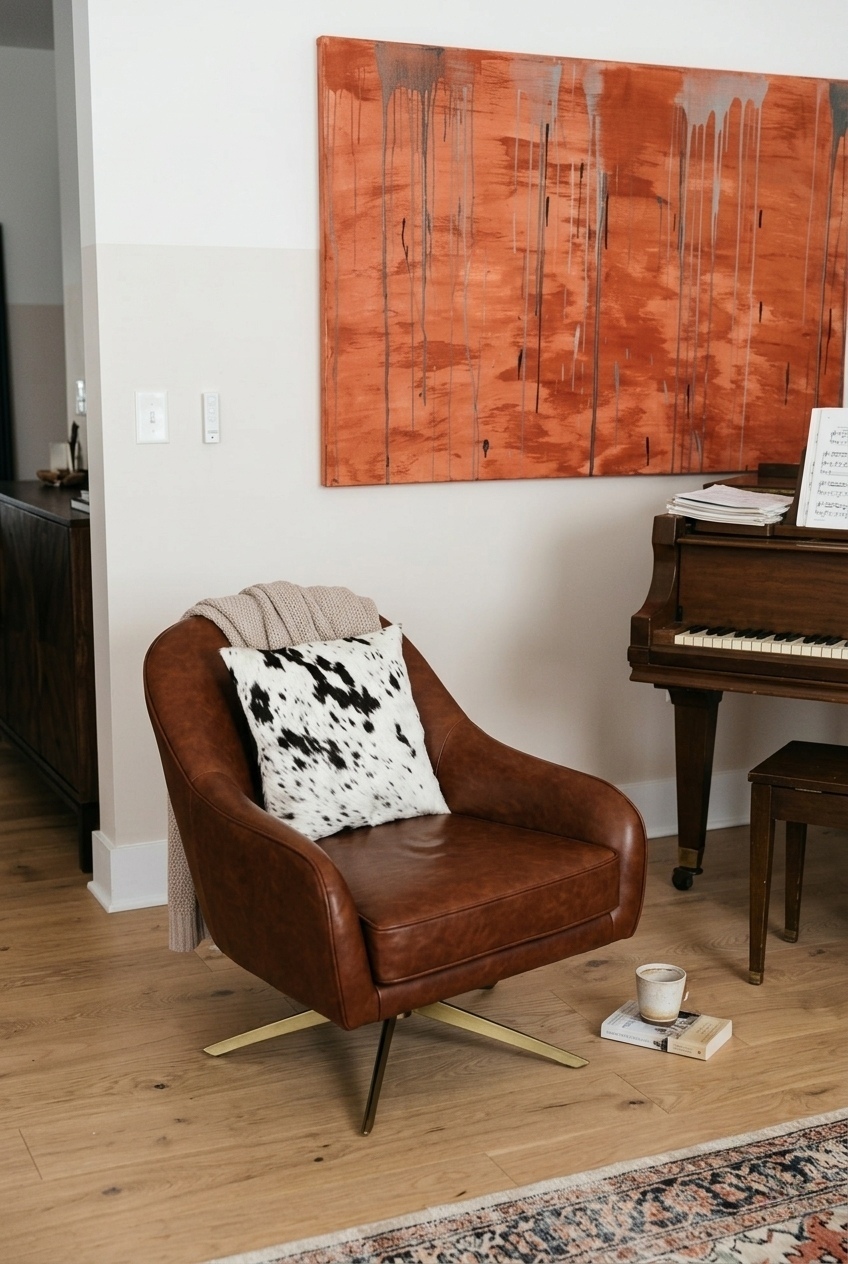 How to Style the Faux Leather Swivel Accent Chair Living Room: Design Tips & Palette Ideas