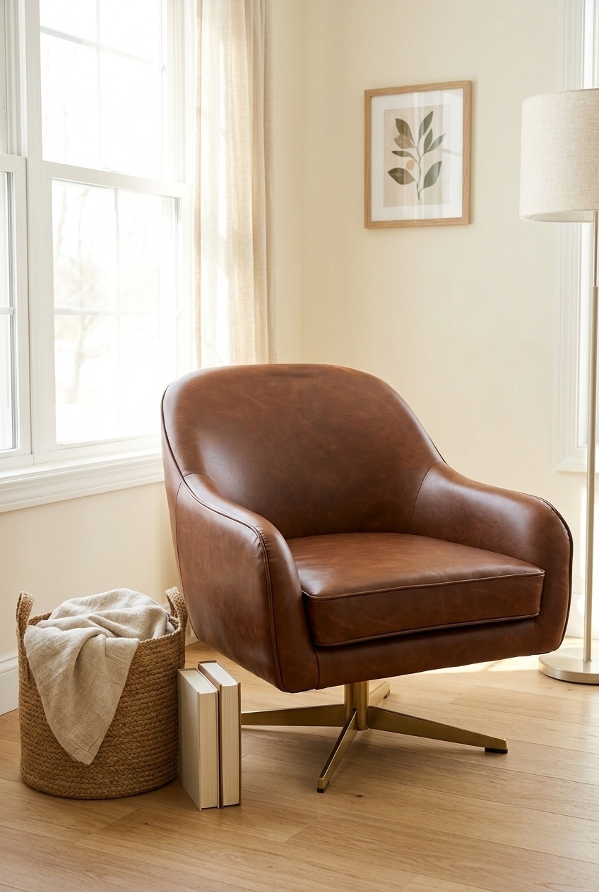 How to Style the Faux Leather Swivel Accent Chair Living Room: Design Tips & Palette Ideas