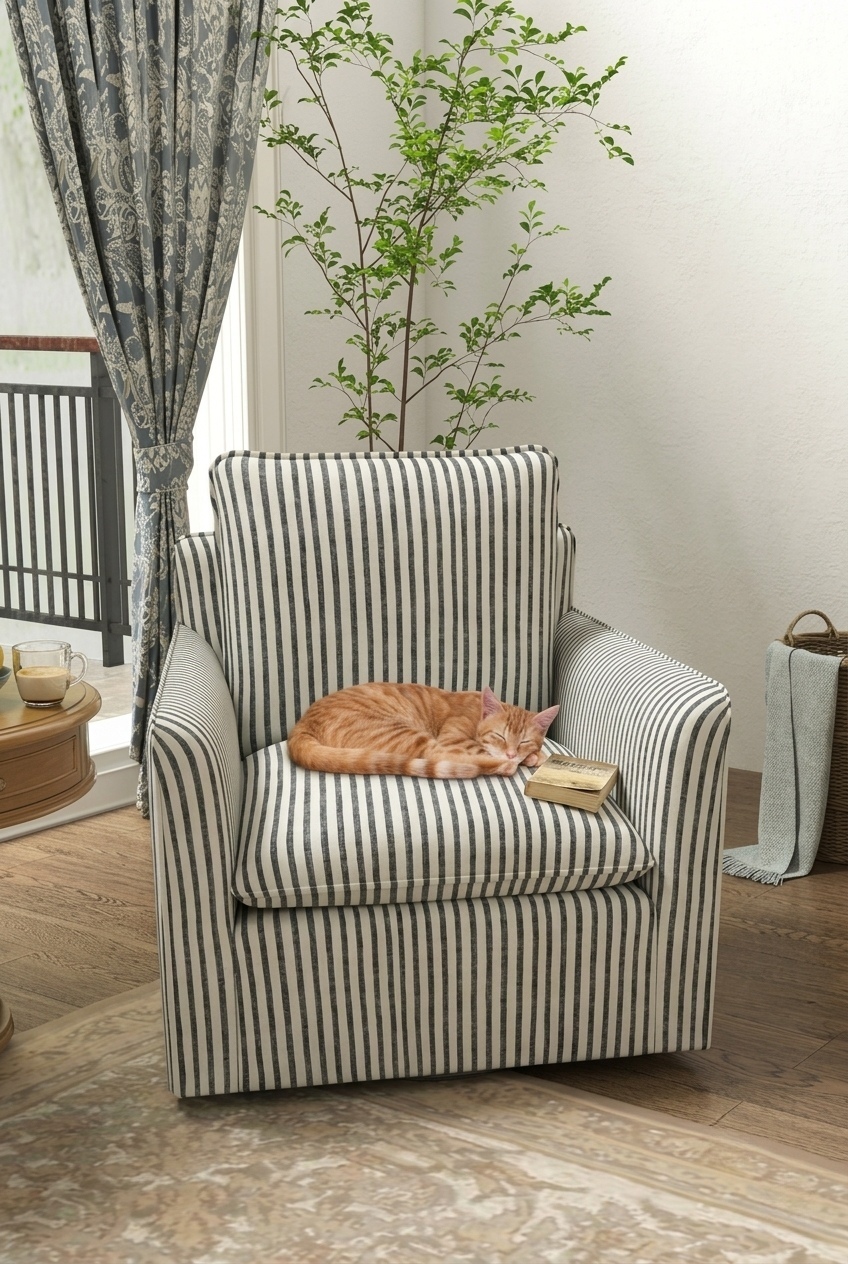 How to Style the Modern Stripe Swivel Accent Chair: Design Tips & Palette Ideas