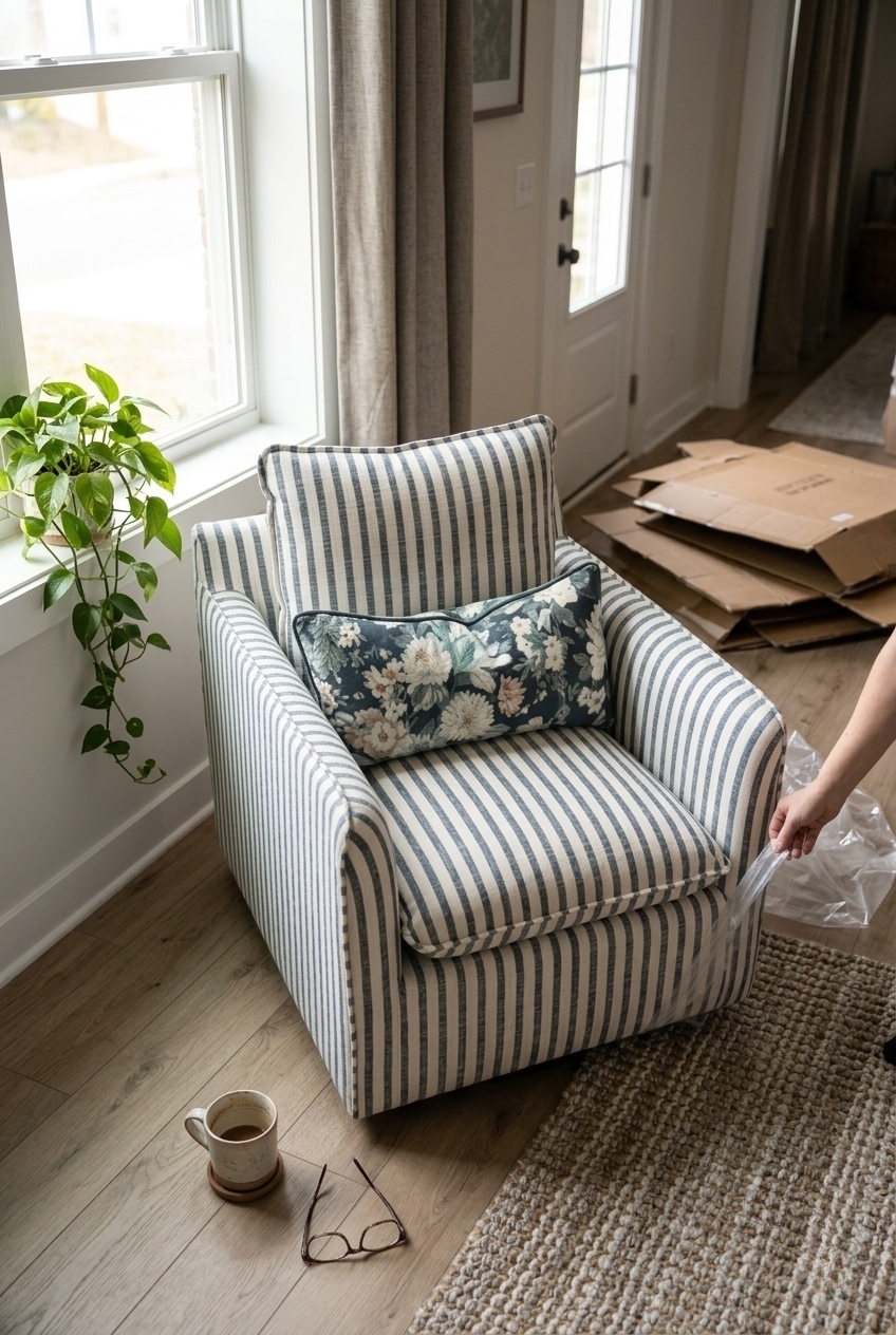 How to Style the Modern Stripe Swivel Accent Chair: Design Tips & Palette Ideas