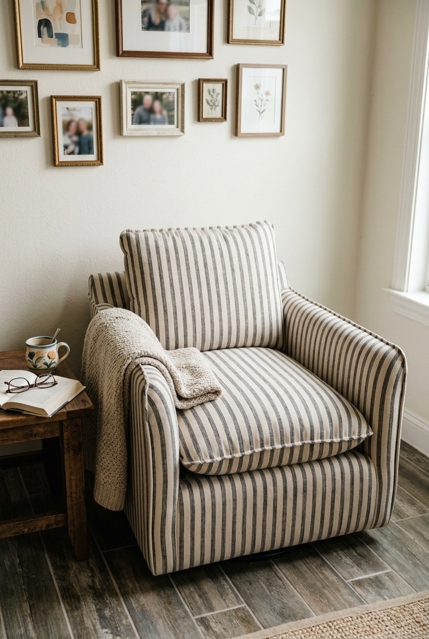 How to Style the Modern Stripe Swivel Accent Chair: Design Tips & Palette Ideas