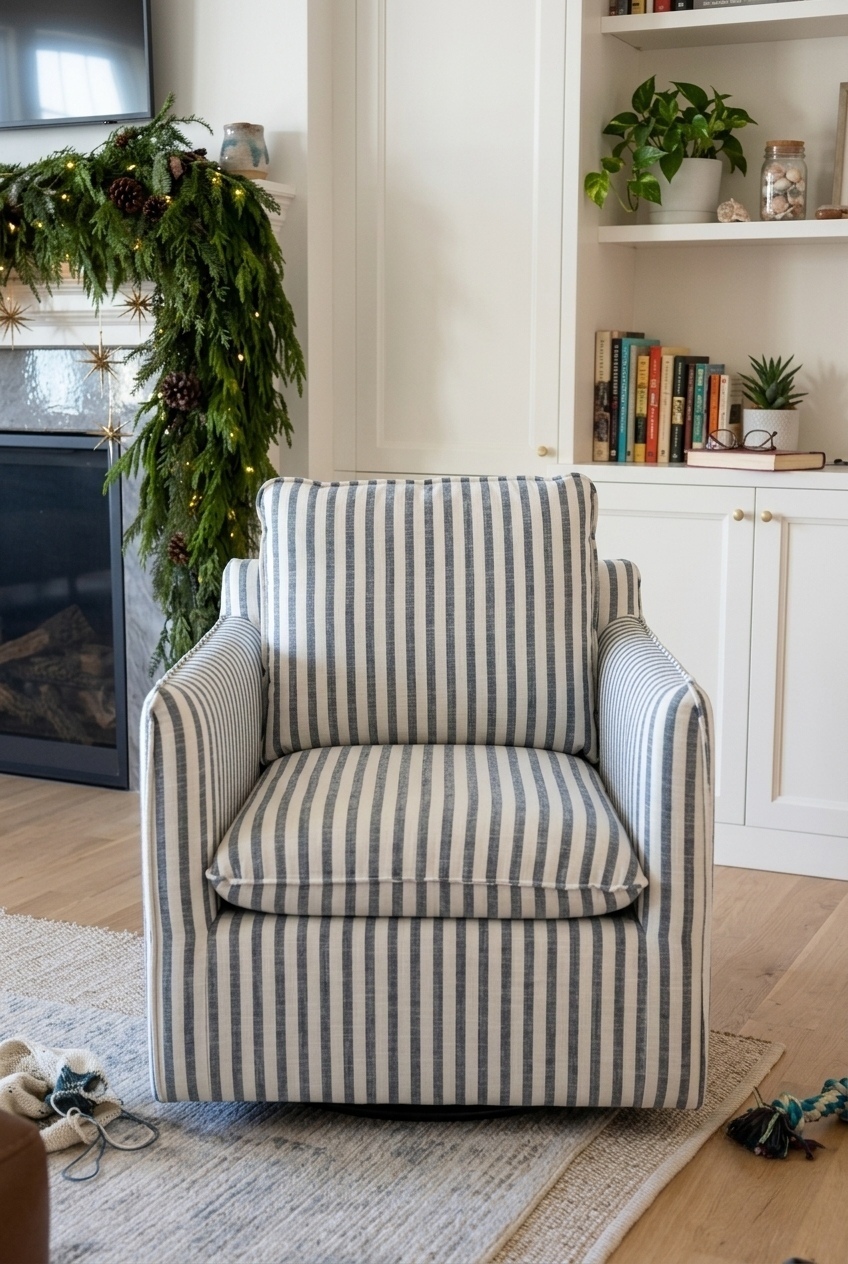 How to Style the Modern Stripe Swivel Accent Chair: Design Tips & Palette Ideas