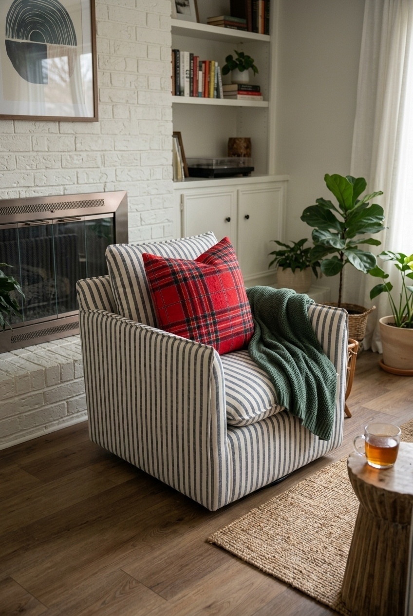How to Style the Modern Stripe Swivel Accent Chair: Design Tips & Palette Ideas