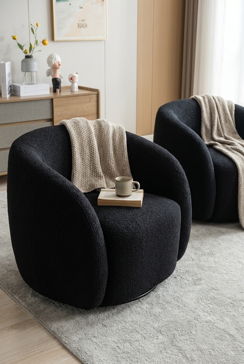 How to Style the Upholstered Swivel Armchair For Living Room: Design Tips & Palette Ideas