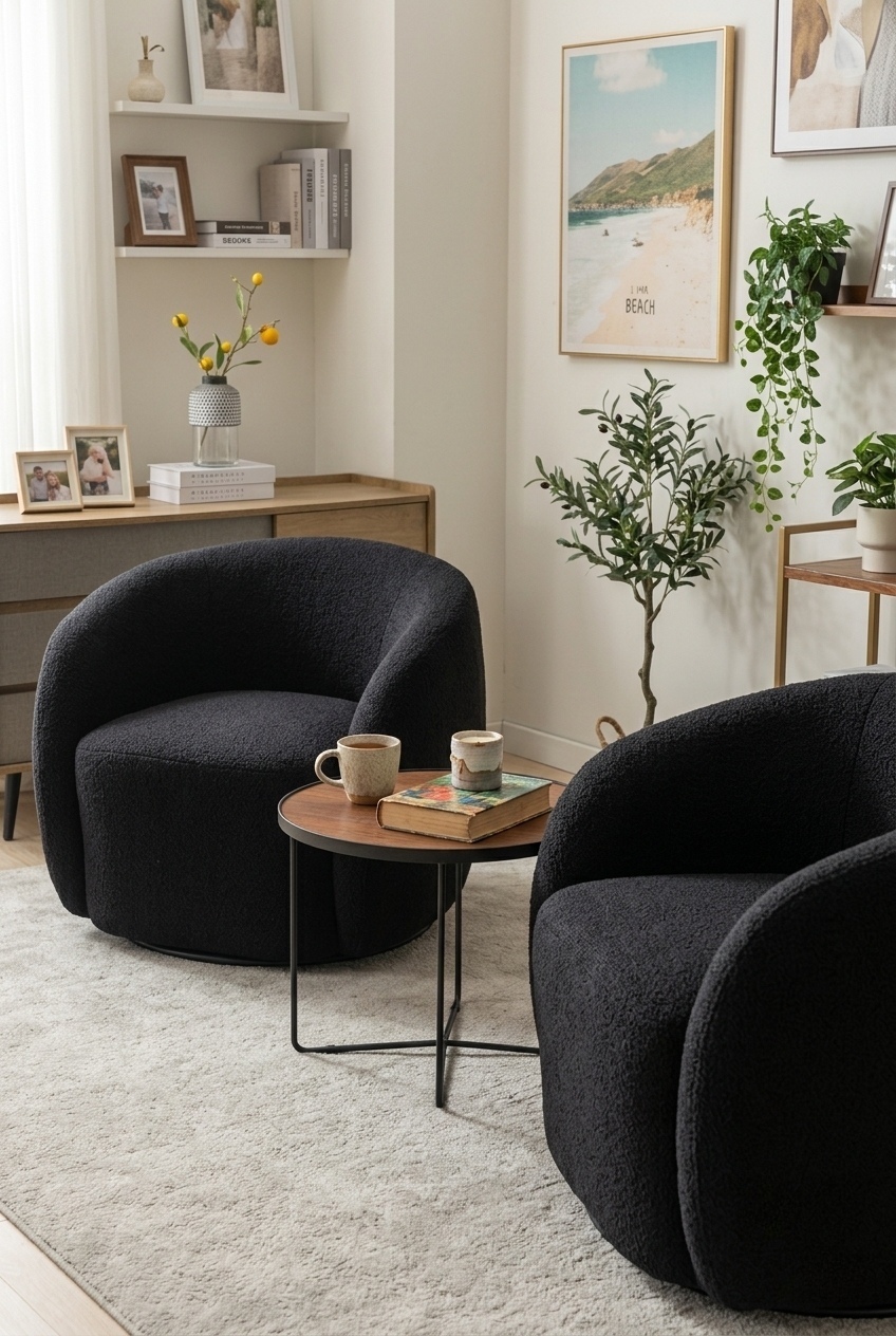 How to Style the Upholstered Swivel Armchair For Living Room: Design Tips & Palette Ideas