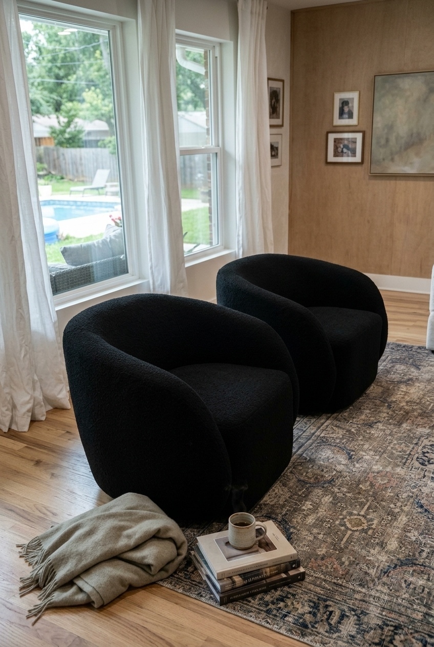 How to Style the Upholstered Swivel Armchair For Living Room: Design Tips & Palette Ideas