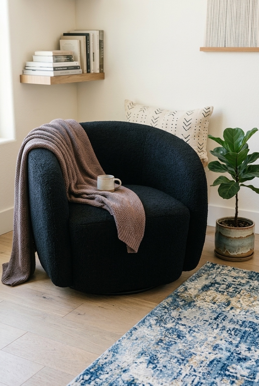 How to Style the Upholstered Swivel Armchair For Living Room: Design Tips & Palette Ideas