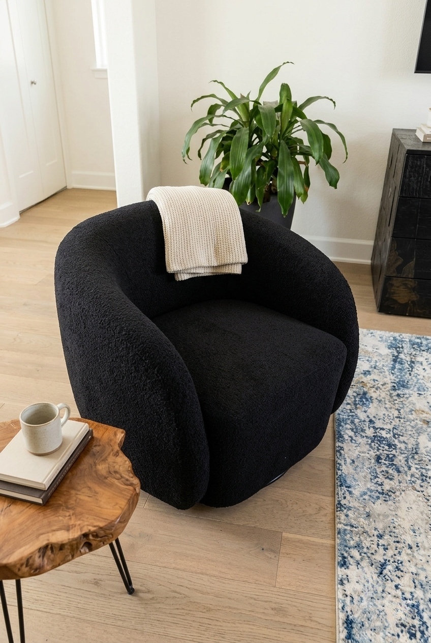 How to Style the Upholstered Swivel Armchair For Living Room: Design Tips & Palette Ideas