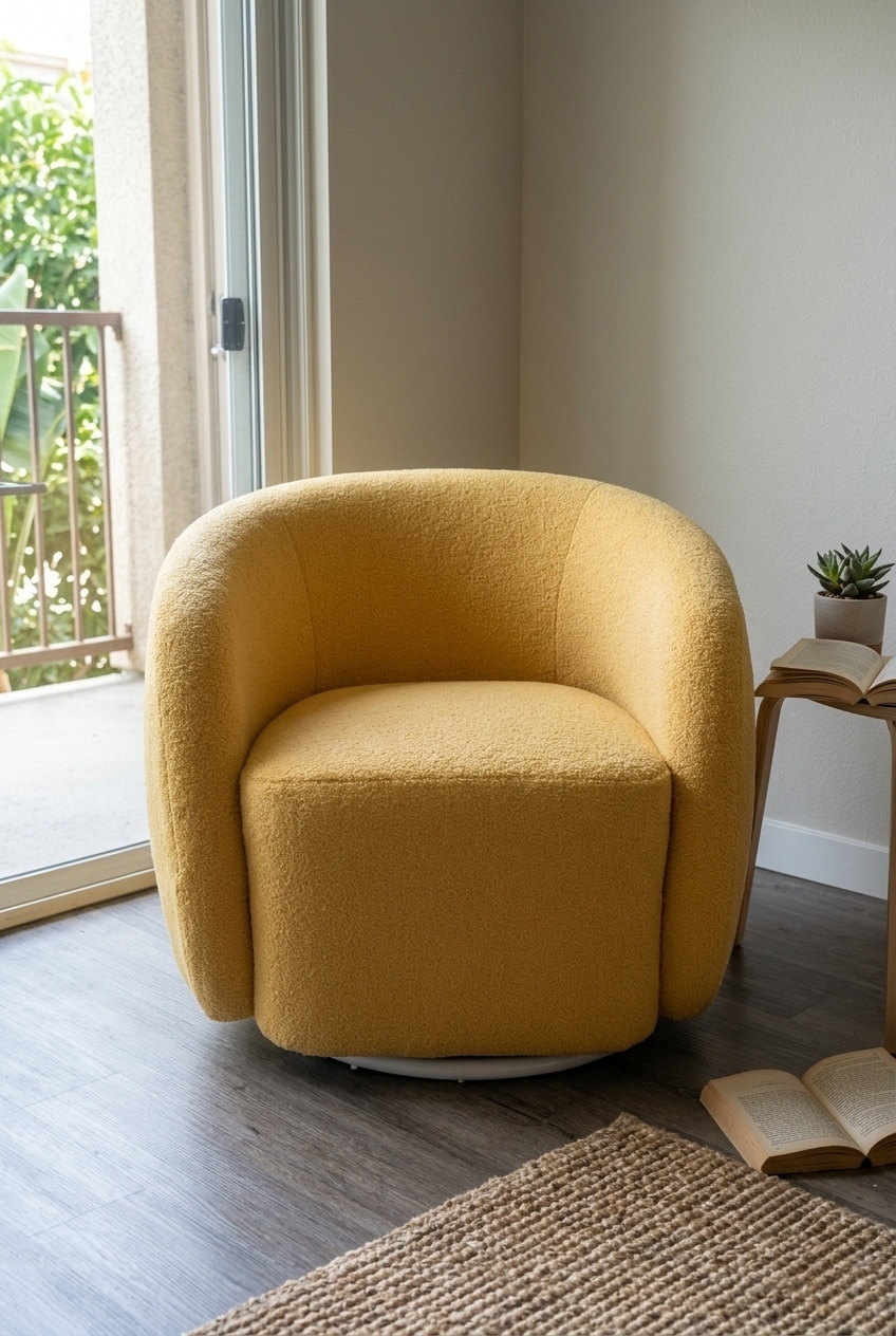 How to Style the Upholstered Swivel Armchair For Living Room: Design Tips & Palette Ideas