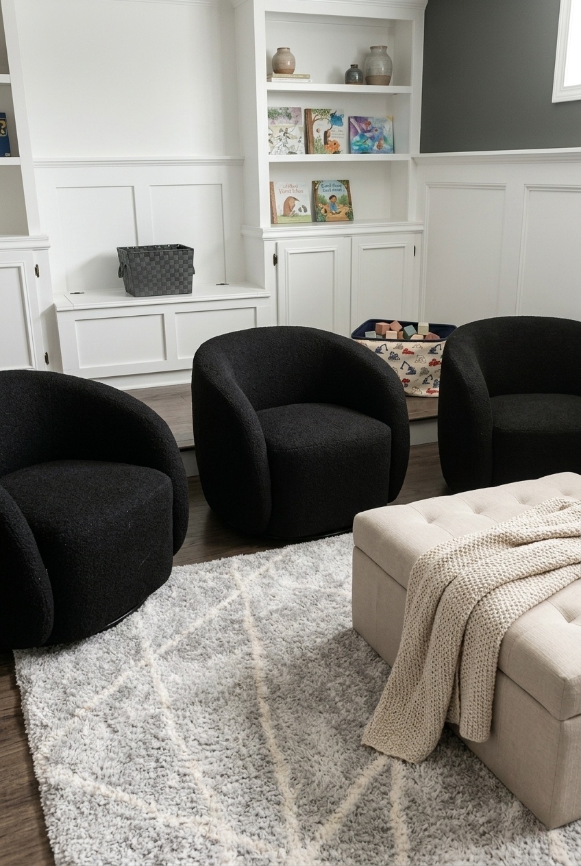 How to Style the Upholstered Swivel Armchair For Living Room: Design Tips & Palette Ideas
